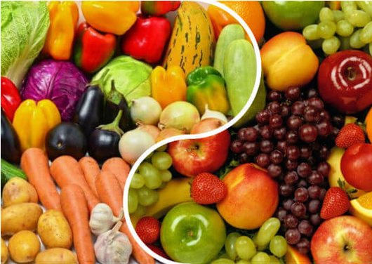 체중 감량을 위한 과일과 채소